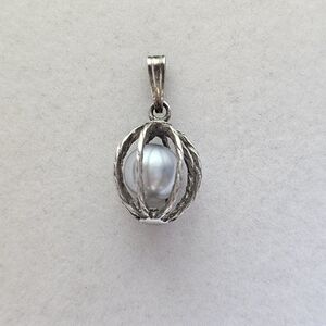 "4 for $20" Sterling Silver Cage Pearl Pendant